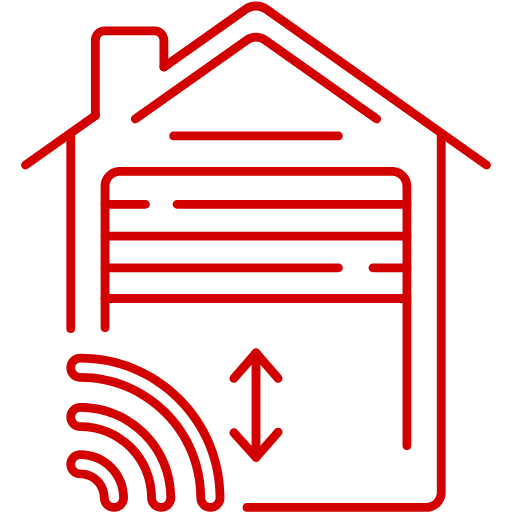 a garage door opening with wifi symbol