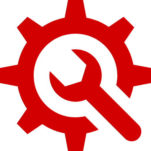 a wrench and gear symbol